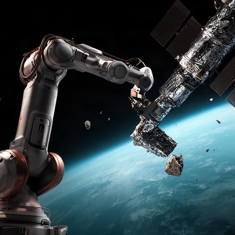 Braccio robotico per il recupero di un detrito spaziale in orbita terrestre